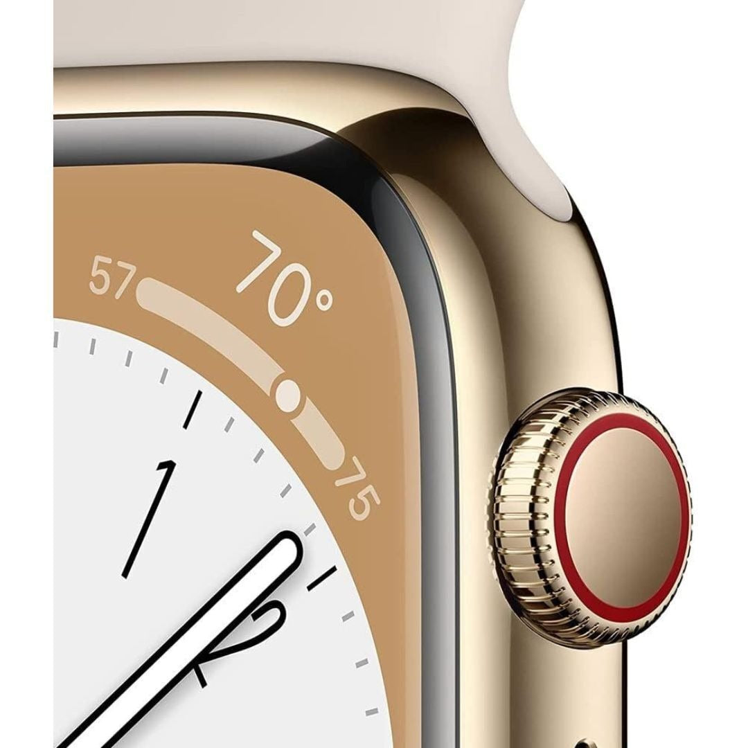 Apple Watch Series 8, 41mm GPS + Cellular (Gold Stainless Steel Case) (Certified Refurbished)