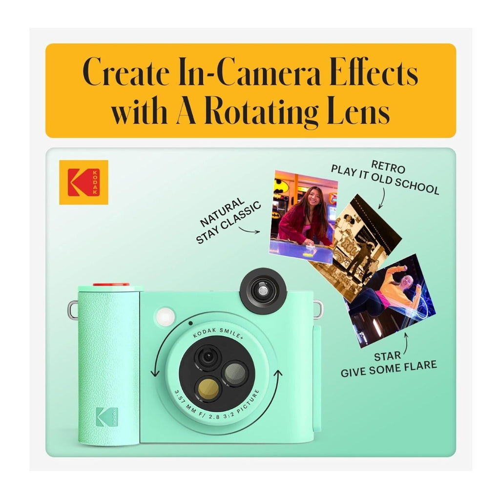 KODAK Smile+ Wireless Digital Instant Print Camera with Effect-changing Lens (Green)