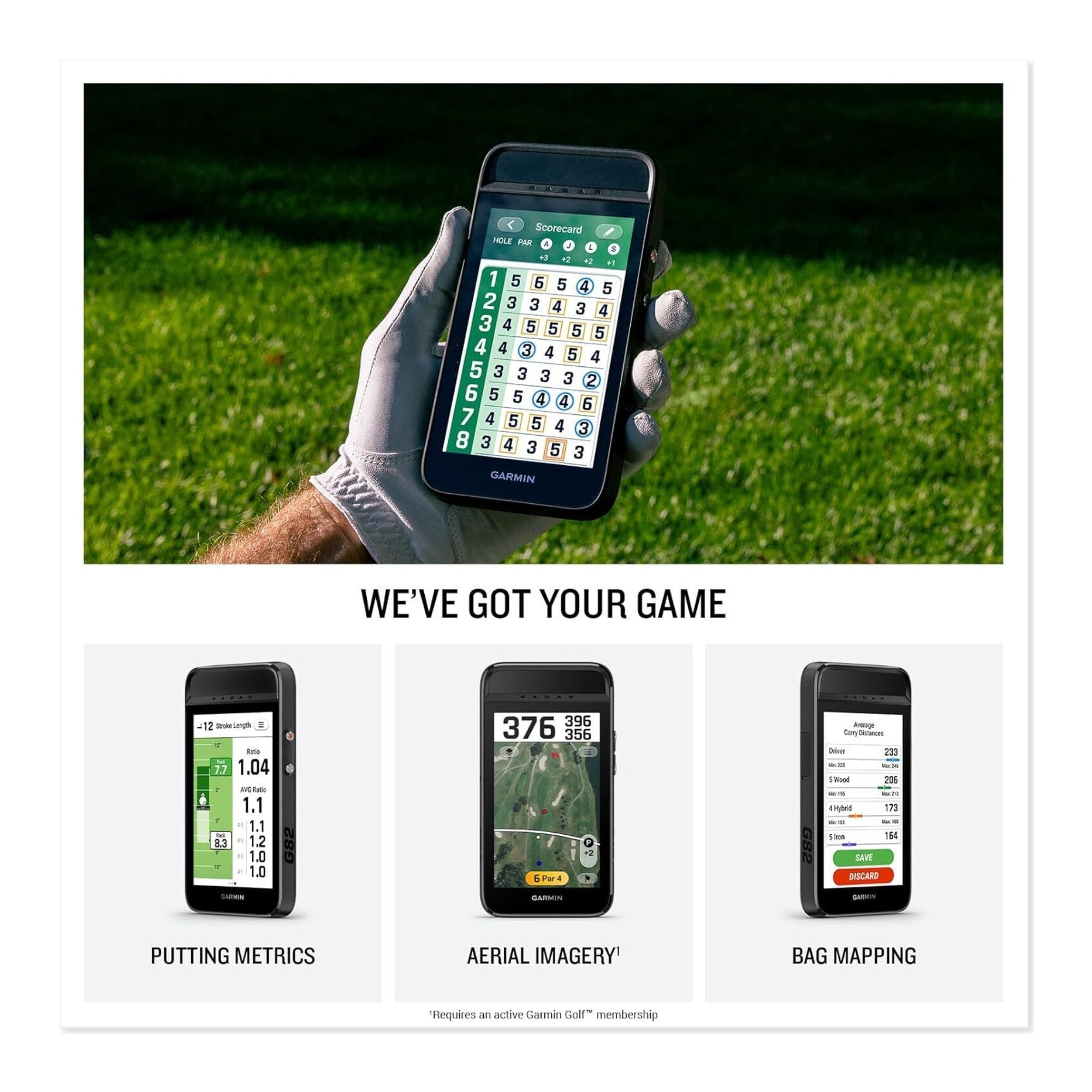 Garmin Approach G82 Launch Monitor and Premium GPS Golf Handheld
