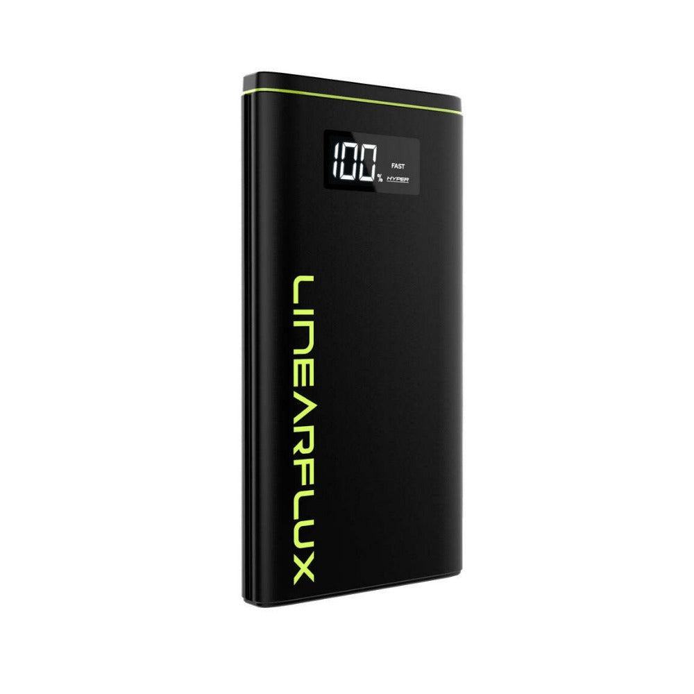 Linearflux Hyperdigital Ultra Series 11,000mAh, Fast Charging and Lightweight Charger (Black)