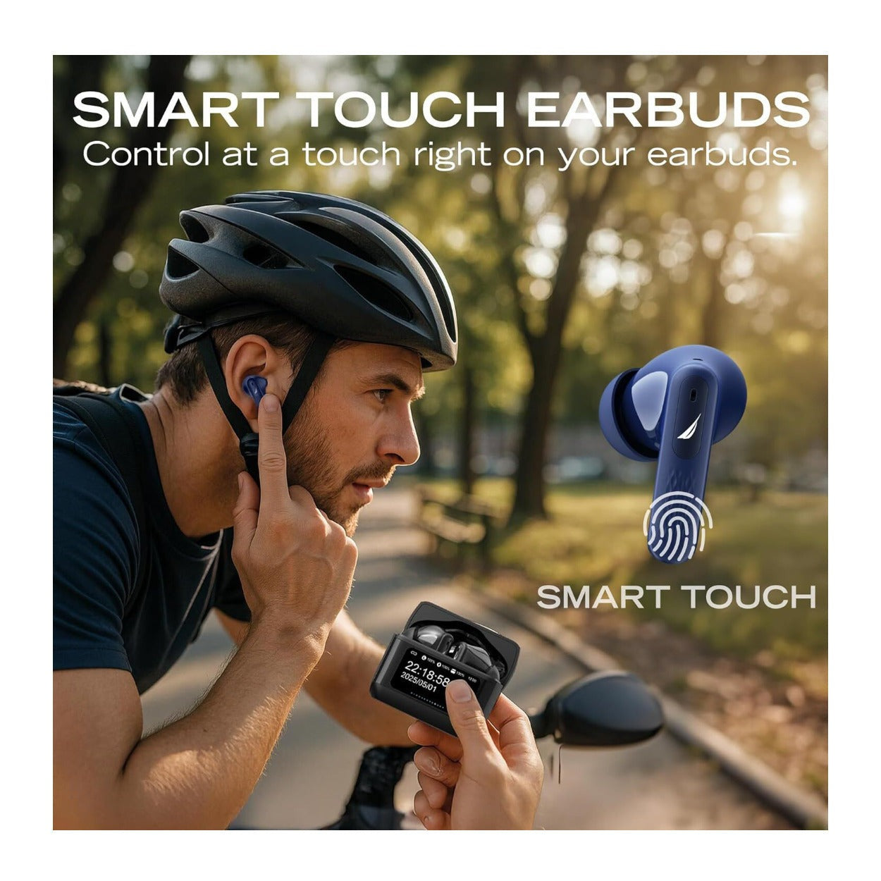Nautica T710 True Wireless Stereo Earbuds with ANC ENC and 40H Playtime (Black)