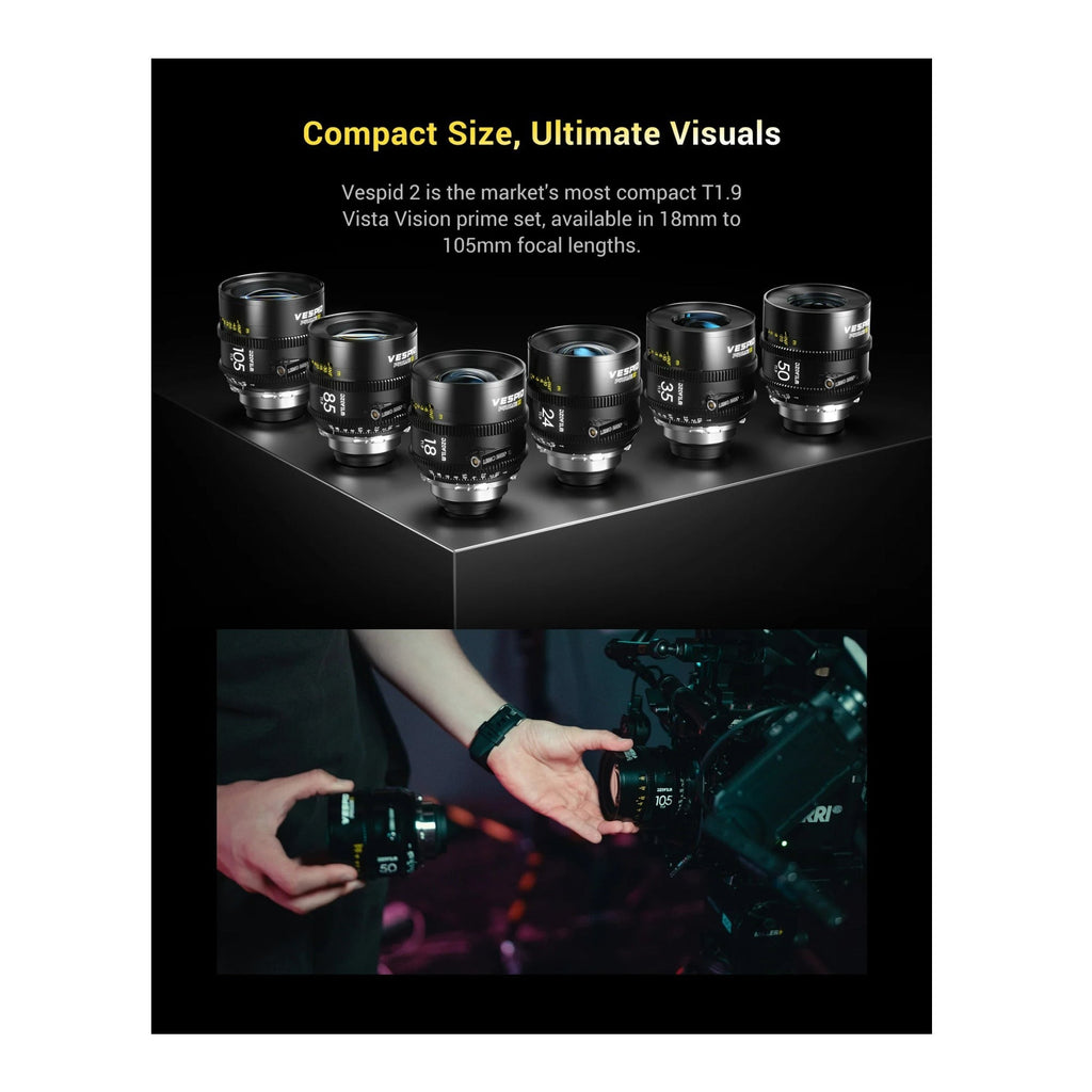 DZOFILM Vespid Prime2 T1.9 PL Cine Lens Set with Hard Case (6 Lenses, Black)