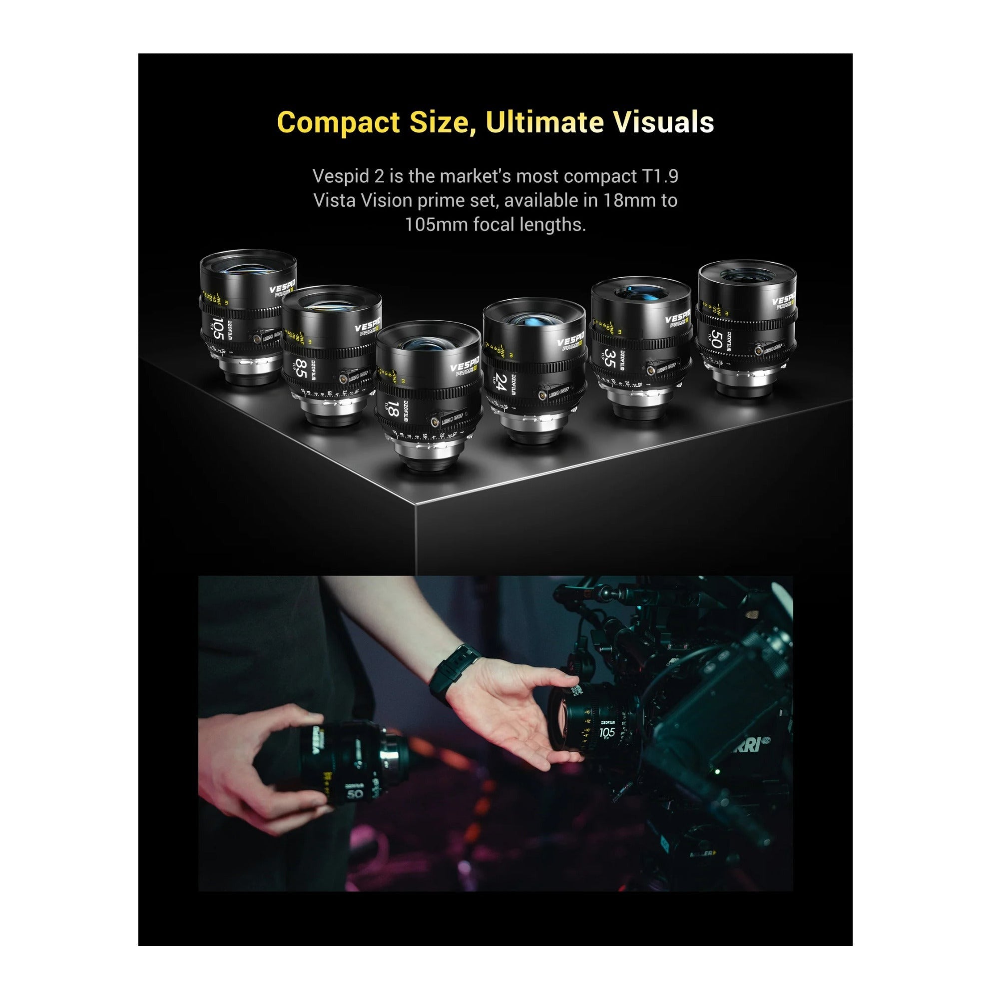 DZOFILM Vespid Prime2 T1.9 PL Cine Lens Set with Hard Case (6 Lenses, Black)