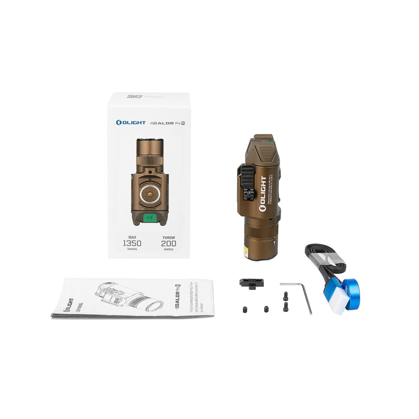 OLIGHT Baldr Pro R Rechargeable Tactical Light with Green Laser (Desert Tan)