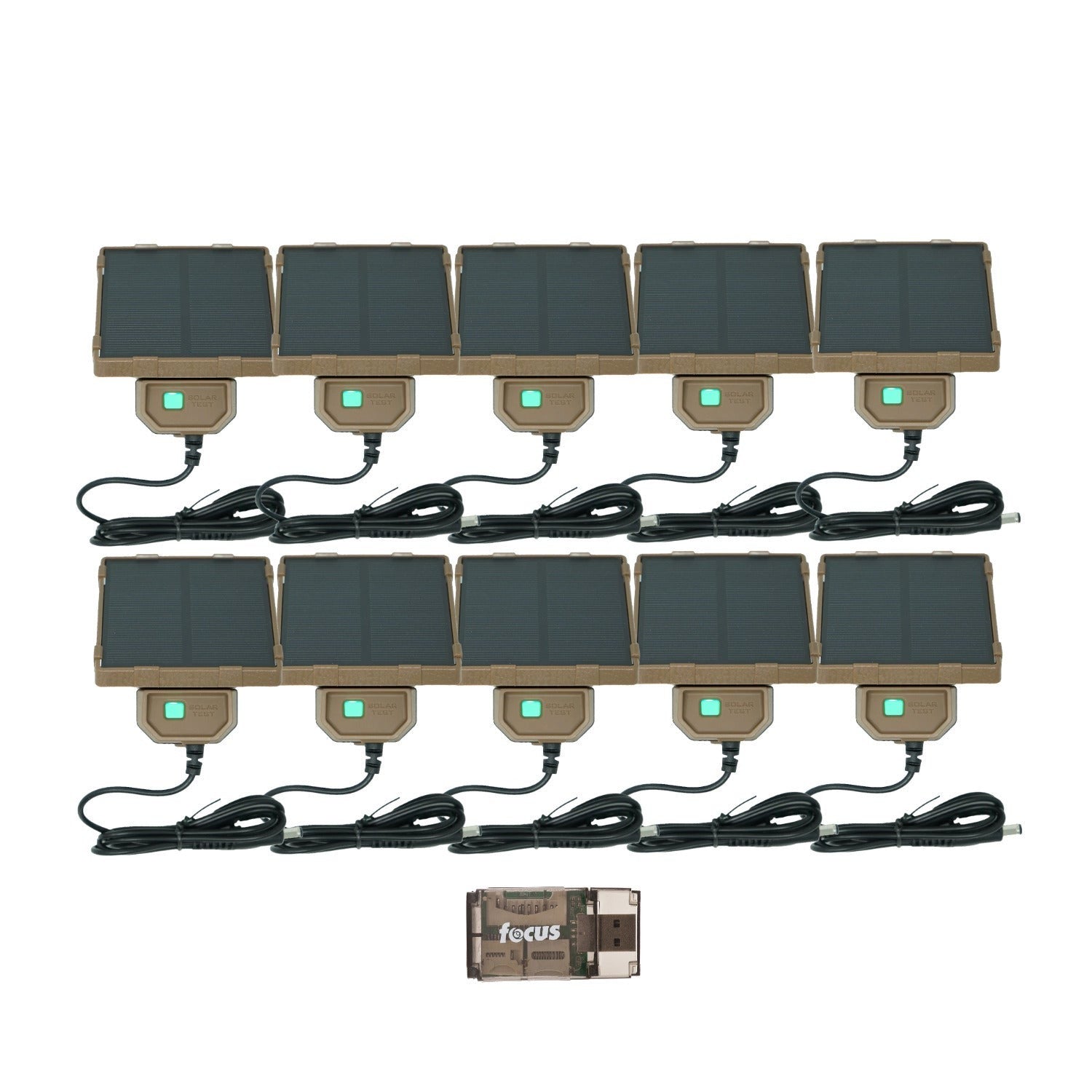 Browning Trail Cameras Universal Solar Camera Power Pack (10-Pack) with Card Reader Bundle