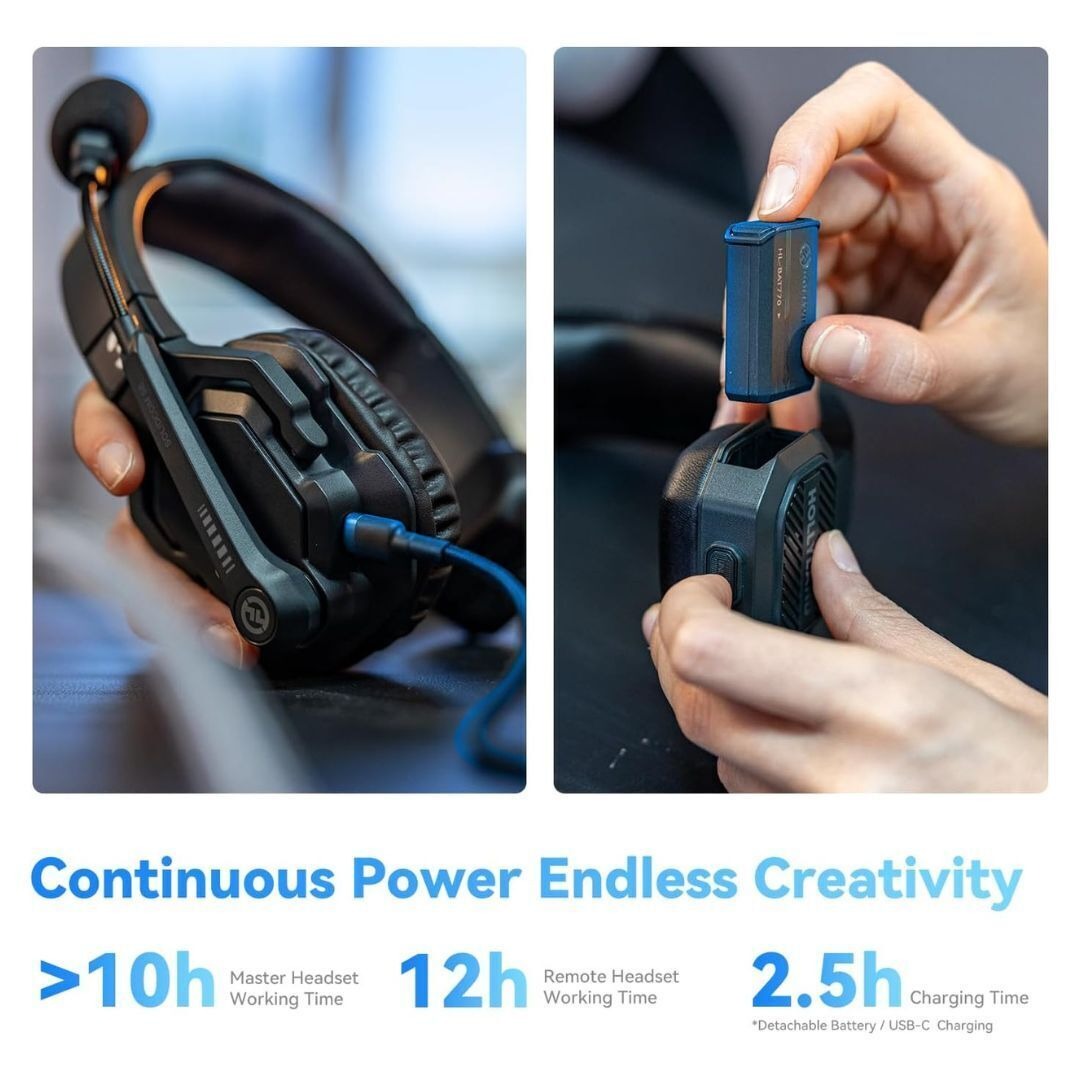 Hollyland Solidcom SE Full-Duplex Wireless Single-Ear Remote Headset with Microphone Boom (Black)