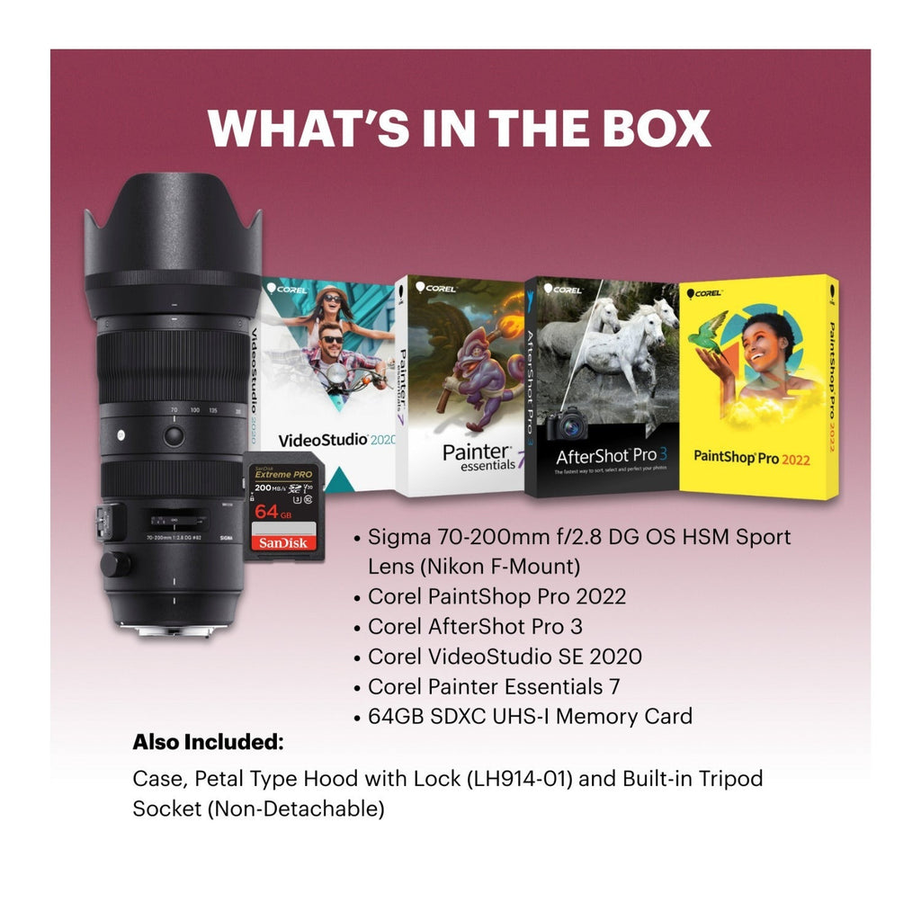 Sigma 70-200mm f/2.8 DG OS HSM Sport Lens (Nikon F-Mount) and Accessories Bundle