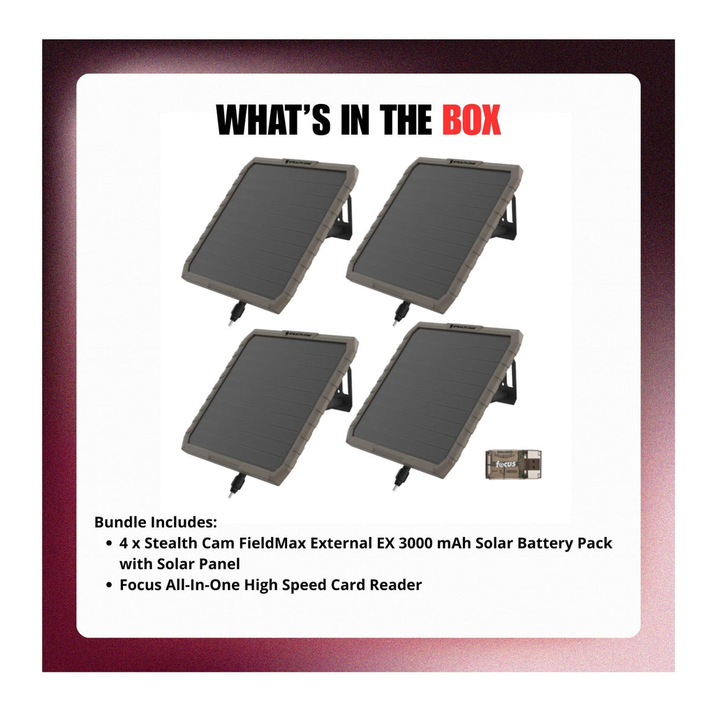 Stealth Cam FieldMax External EX 3000mAh Solar Battery Pack with Panel Bundle