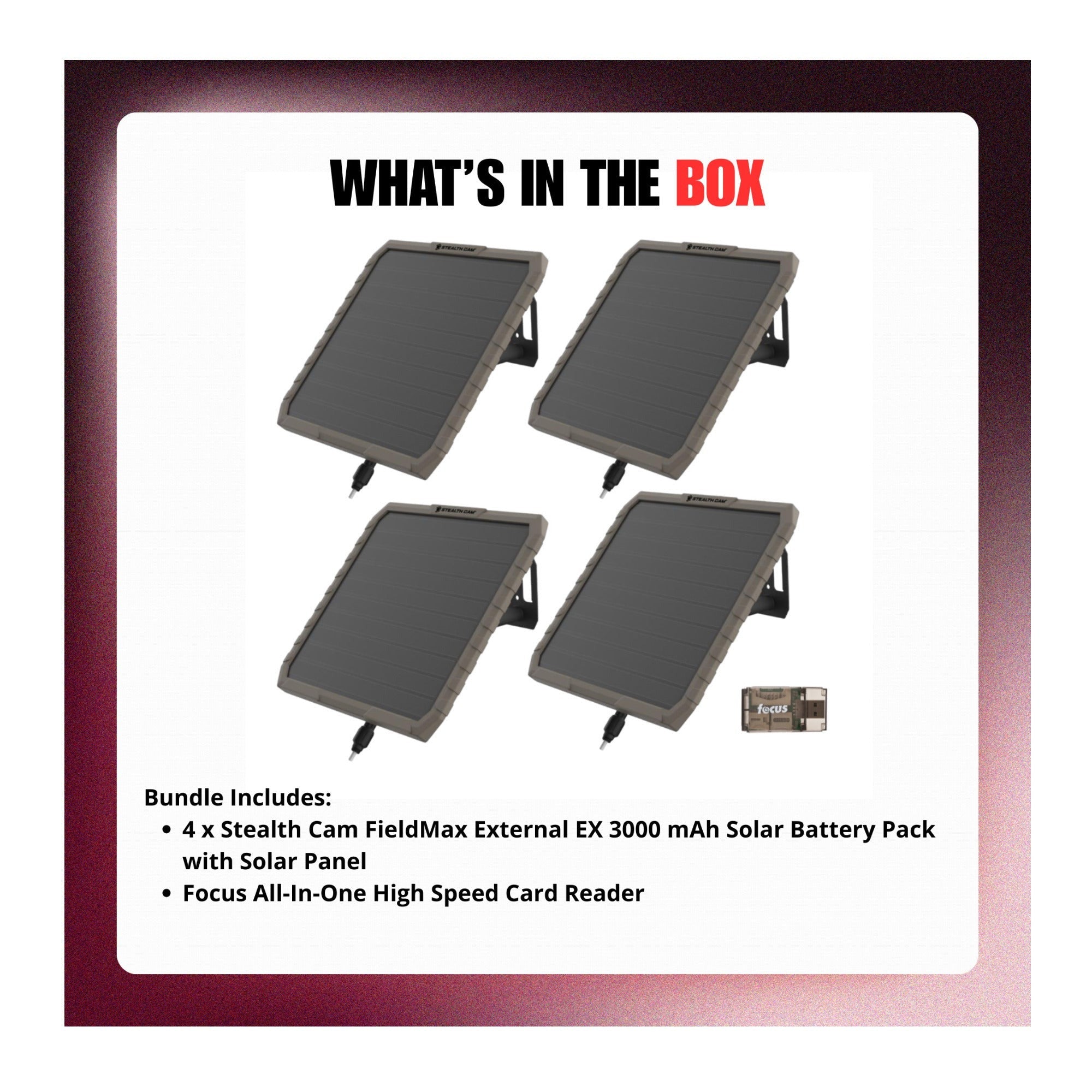 Stealth Cam FieldMax External EX 3000mAh Solar Battery Pack with Panel Bundle