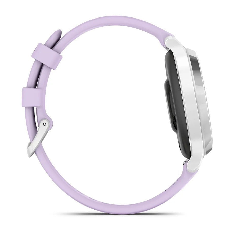 Garmin Lily 2 Active GPS Smartwatch (Silver, Purple Jasmine Silicone Band)