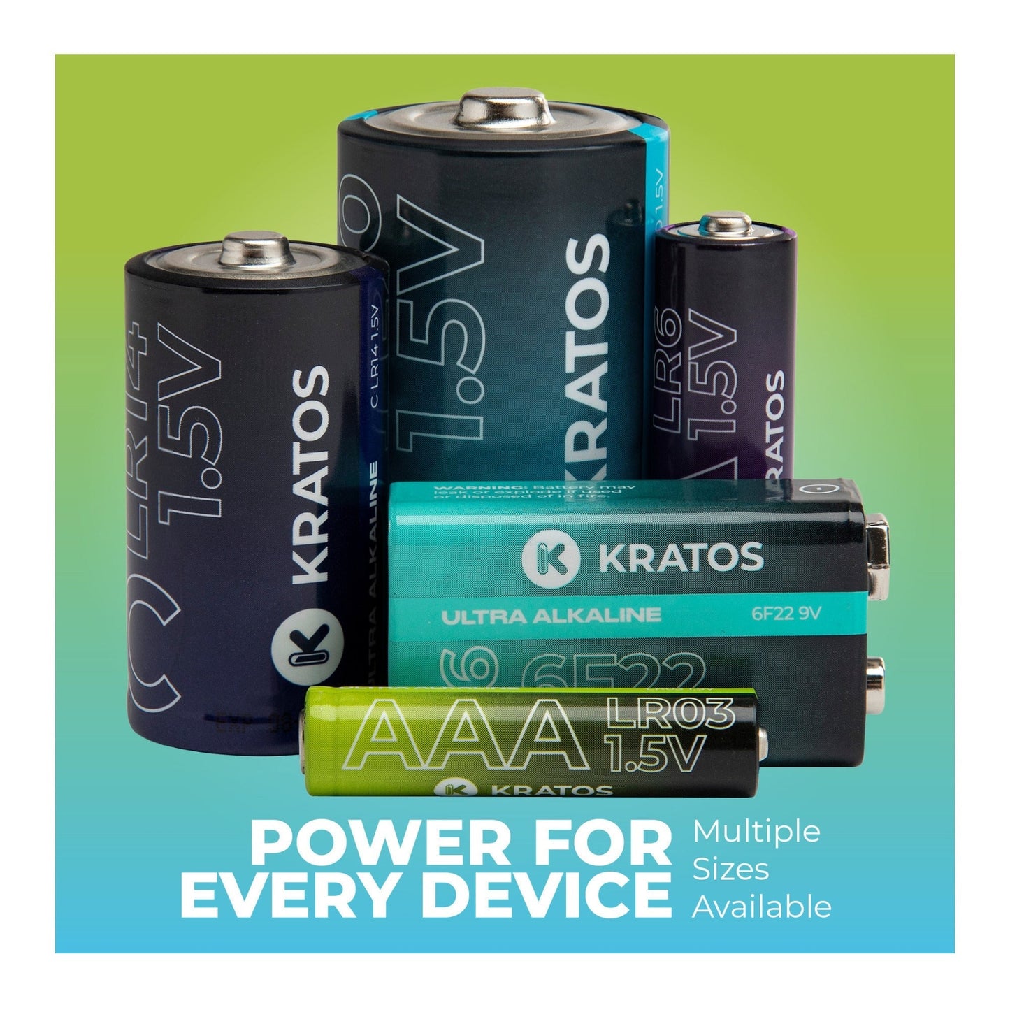 Kratos Power High-Performance Ultra Alkaline AA Batteries (20-Pack)