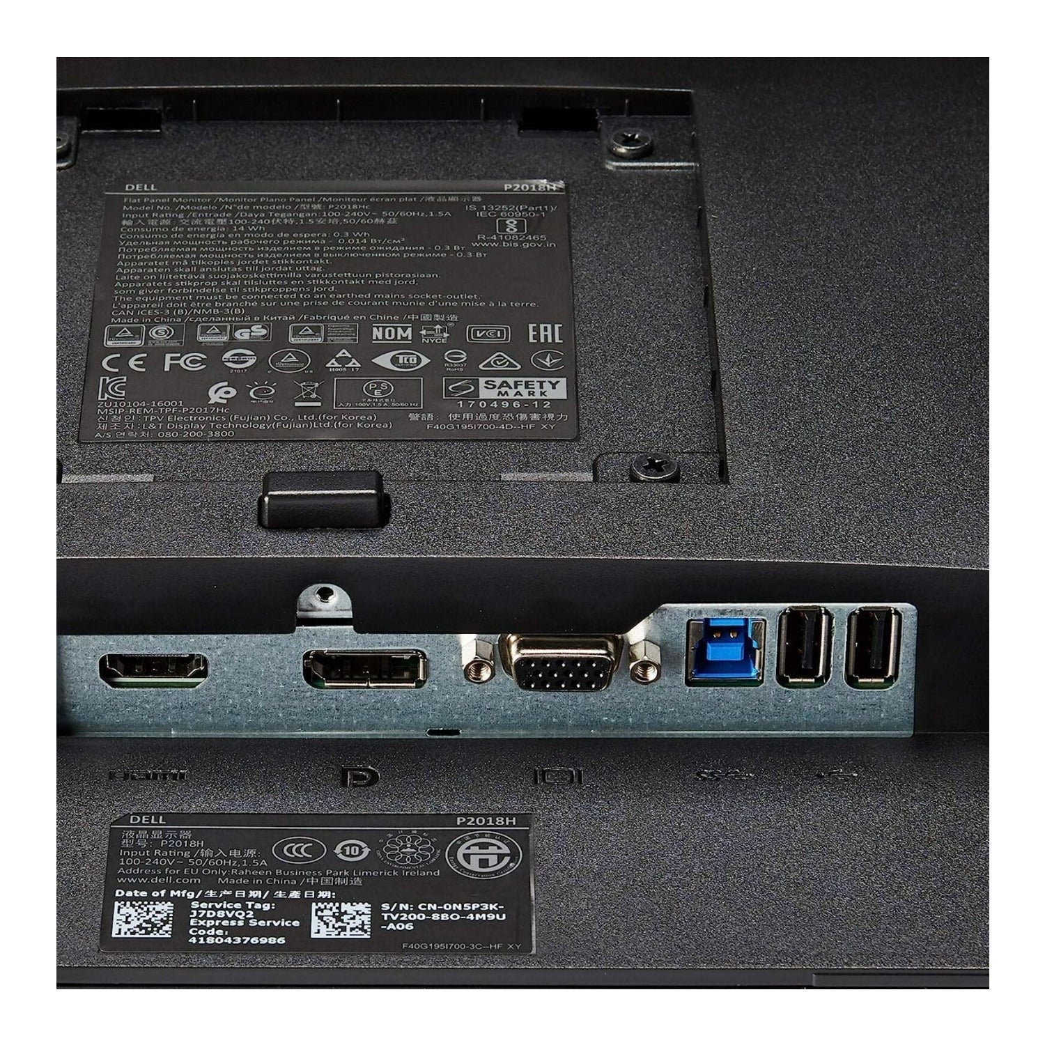 Dell P2018H Monitor, 19.5" 16:9, DP/HDMI (Certified Refurbished)
