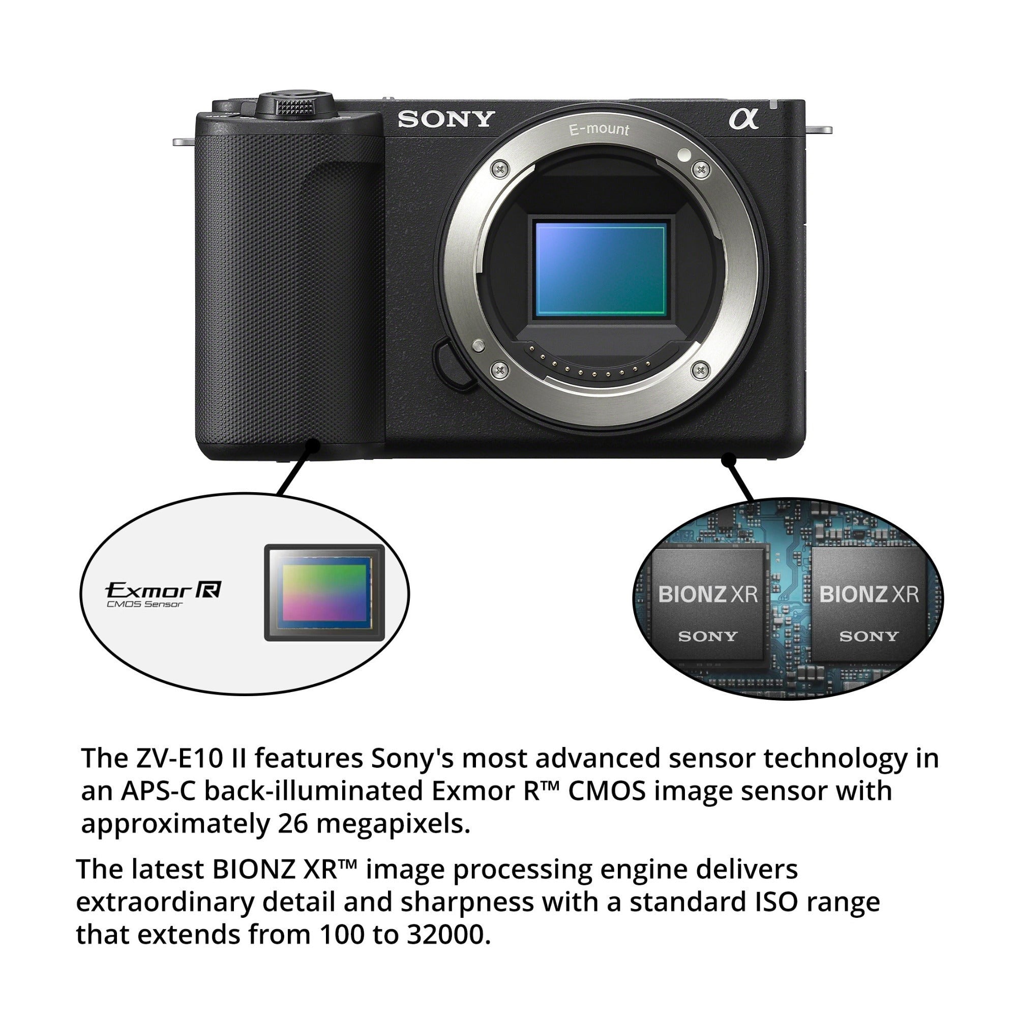 Sony ZV-E10 II Mirrorless Camera (Black) with 55-210mm f/4.5-6.3 OSS Lens Bundle