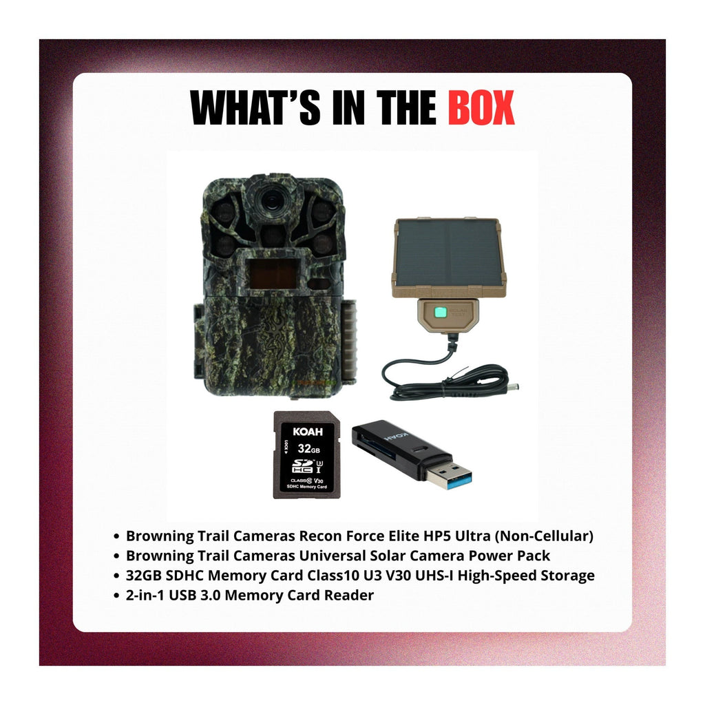 Browning Trail Cameras Recon Force Elite HP5 Ultra (Non-Cellular) with Accs
