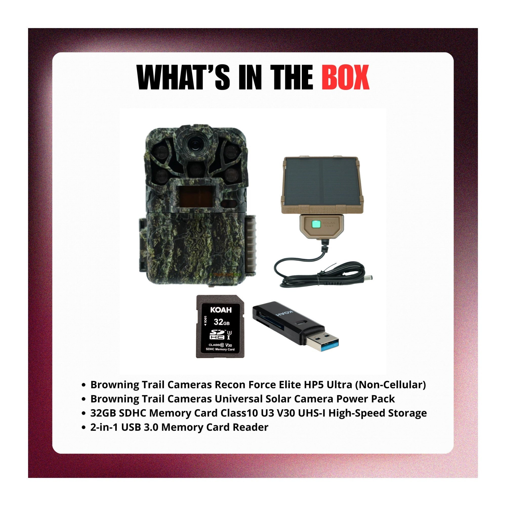 Browning Trail Cameras Recon Force Elite HP5 Ultra (Non-Cellular) with Accs