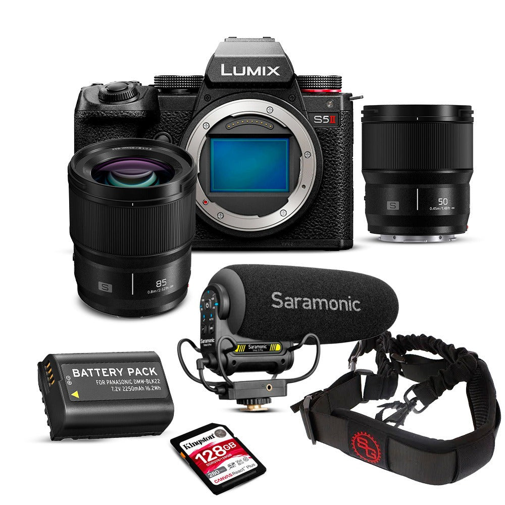 Panasonic Lumix S5II Hybrid Full Frame Mirrorless Camera Body with 85mm f/1.8 Mirrorless Lens Bundle
