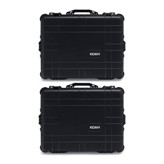 Koah Weatherproof Wheeled Hard Case with Customizable Foam (25 x 20 x 12 Inch, 2-Pack)