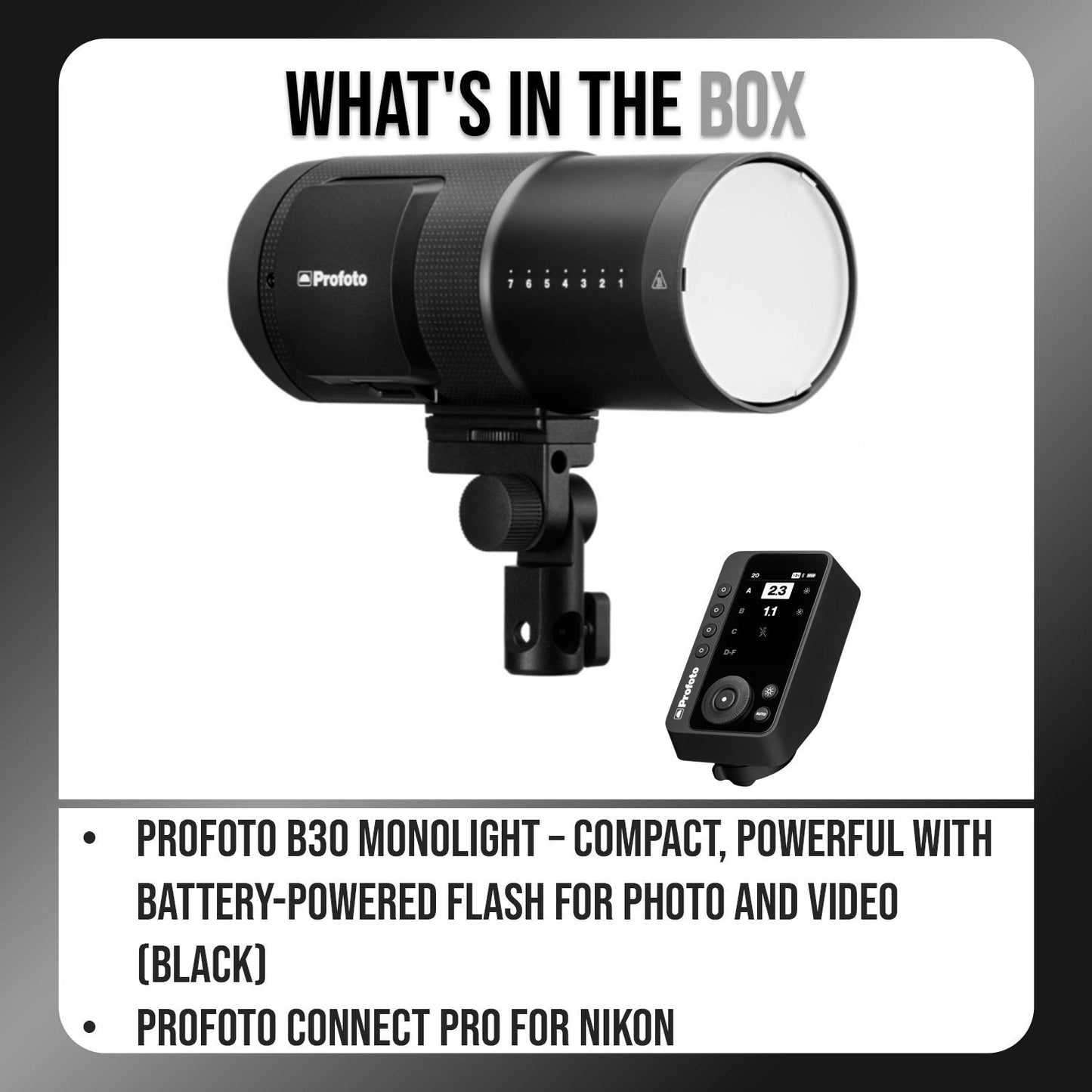 Profoto B30 Battery-Powered Monolight and Profoto Connect Pro for Nikon