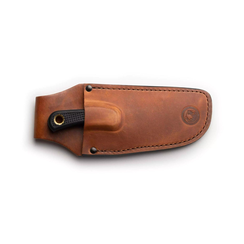 Knives of Alaska Light Hunter D2 Tool Steel Blade with Leather Sheath (Black)