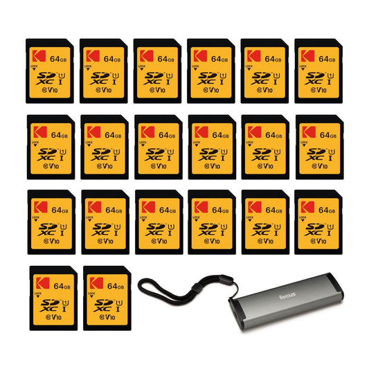 Kodak 64GB Class 10 UHS-I U1 SDXC Memory Card with Card Reader and Storage Case
