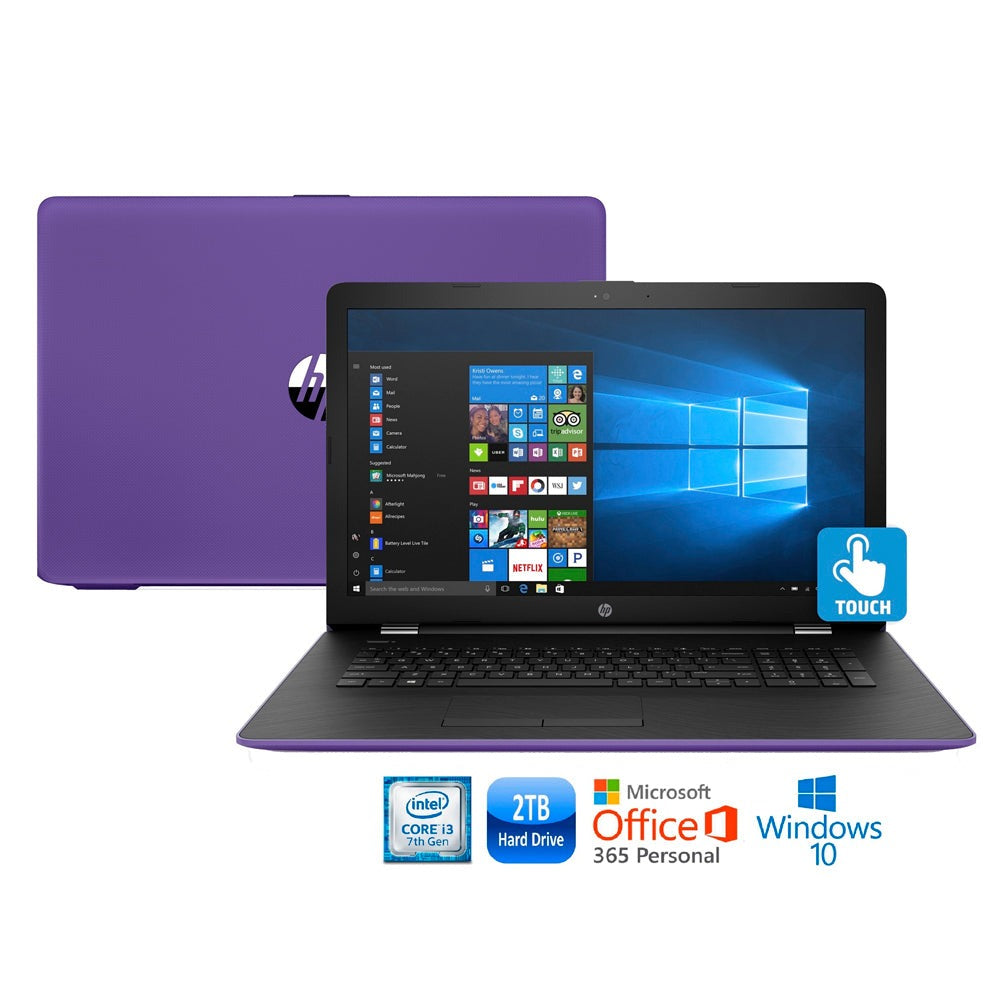HP 15-bs008cy 15.6" HD Touch Laptop, Intel Core i3-7100U, 2TB HDD, Amethyst Purple (Refurbished)