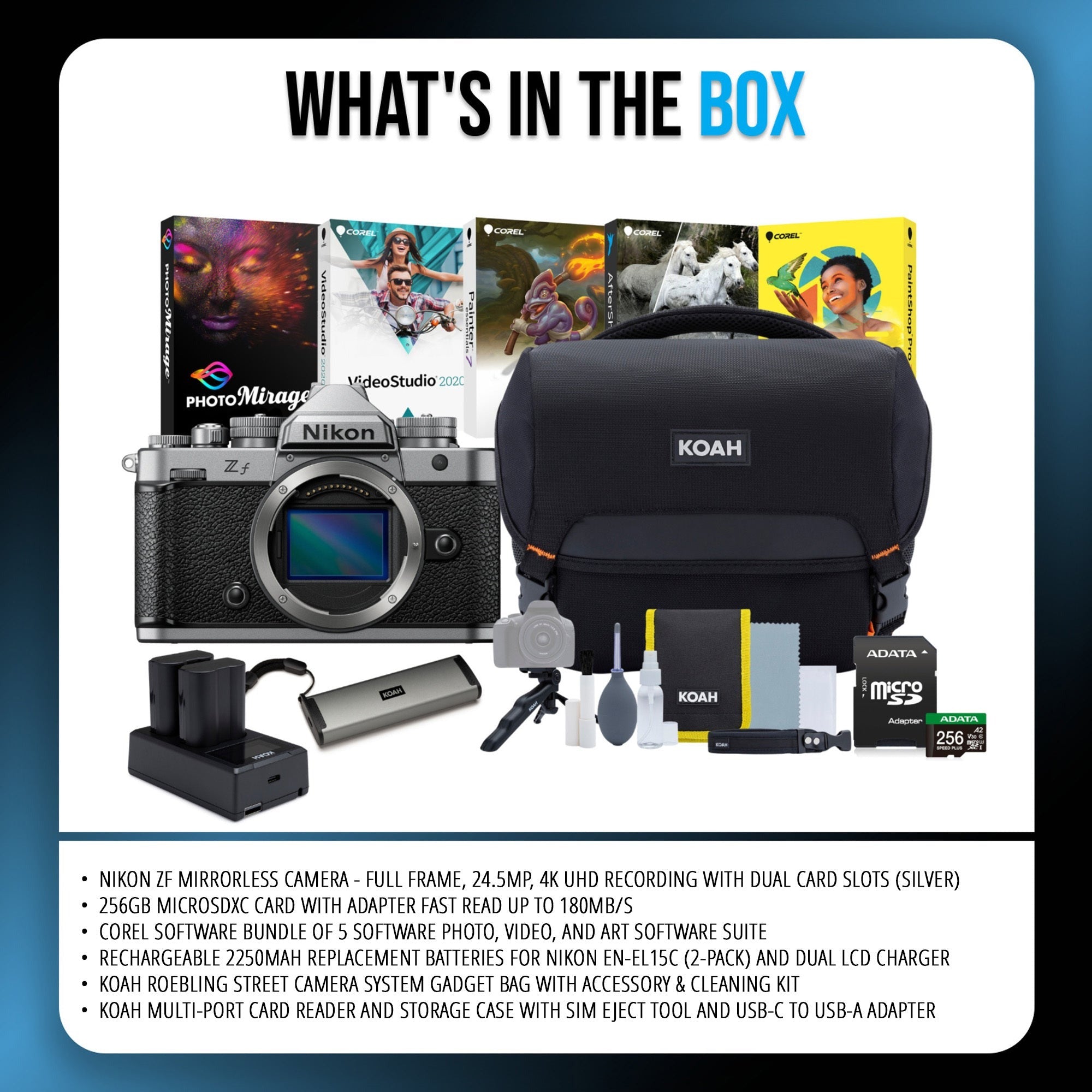 Nikon Zf Mirrorless Camera (Silver) with Accessories Bundle
