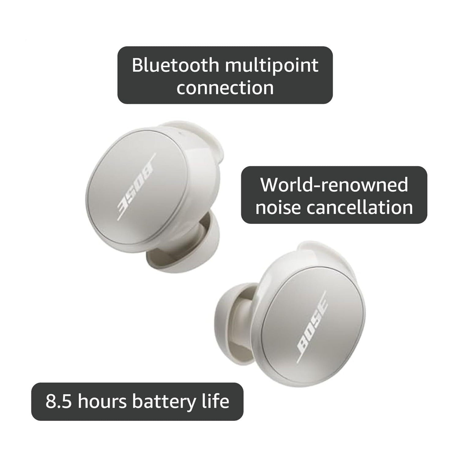 Bose QuietComfort Wireless Noise-Canceling Earbuds (White Smoke)