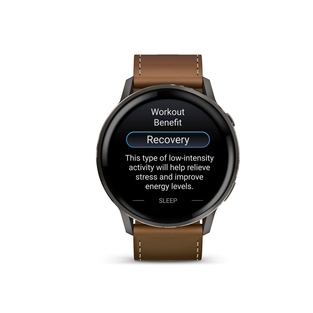 Garmin Venu 4 Smartwatch (Slate/Brown Leather)
