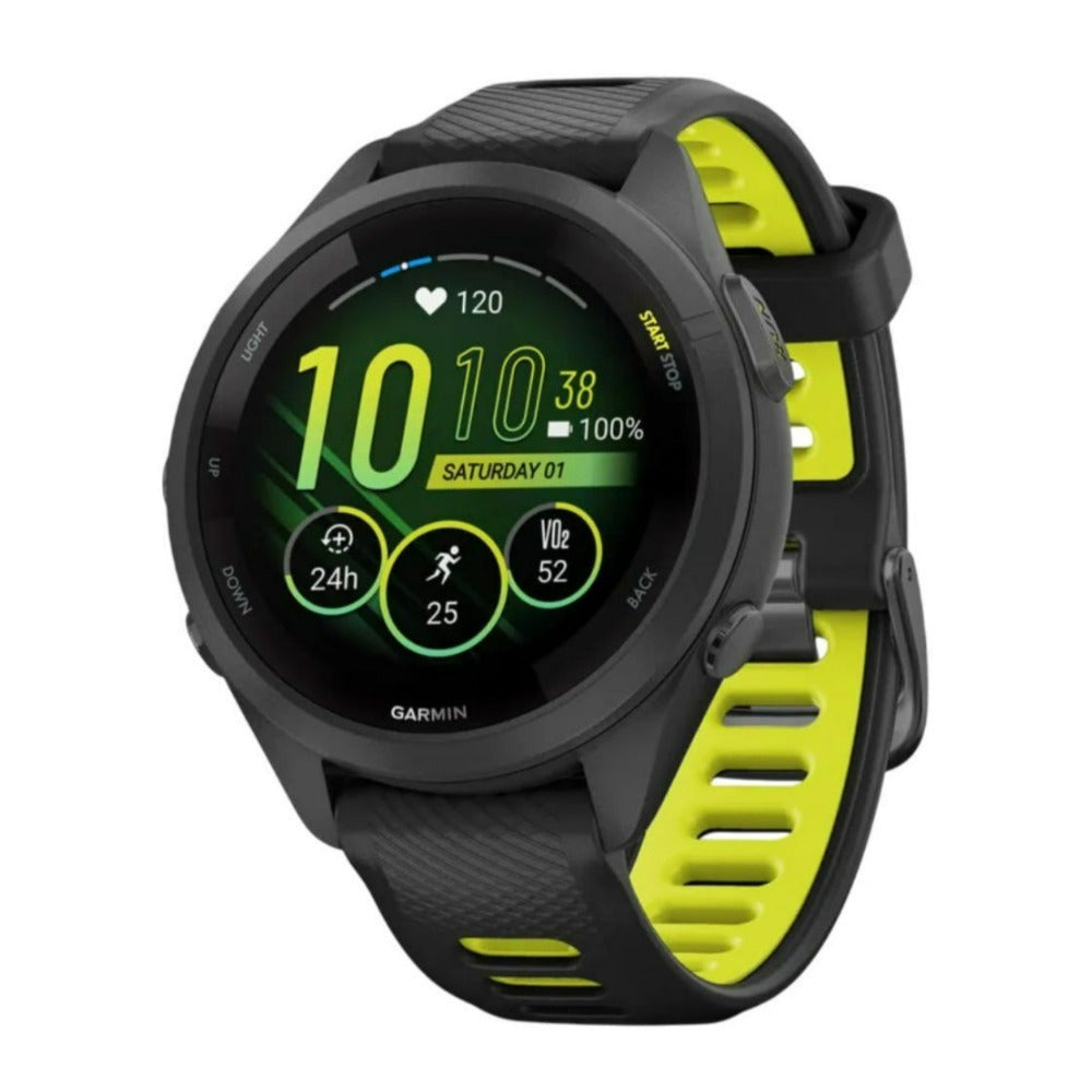 Garmin Forerunner 265S AMOLED GPS Running Smartwatch (Black/Amp Yellow) (Used)