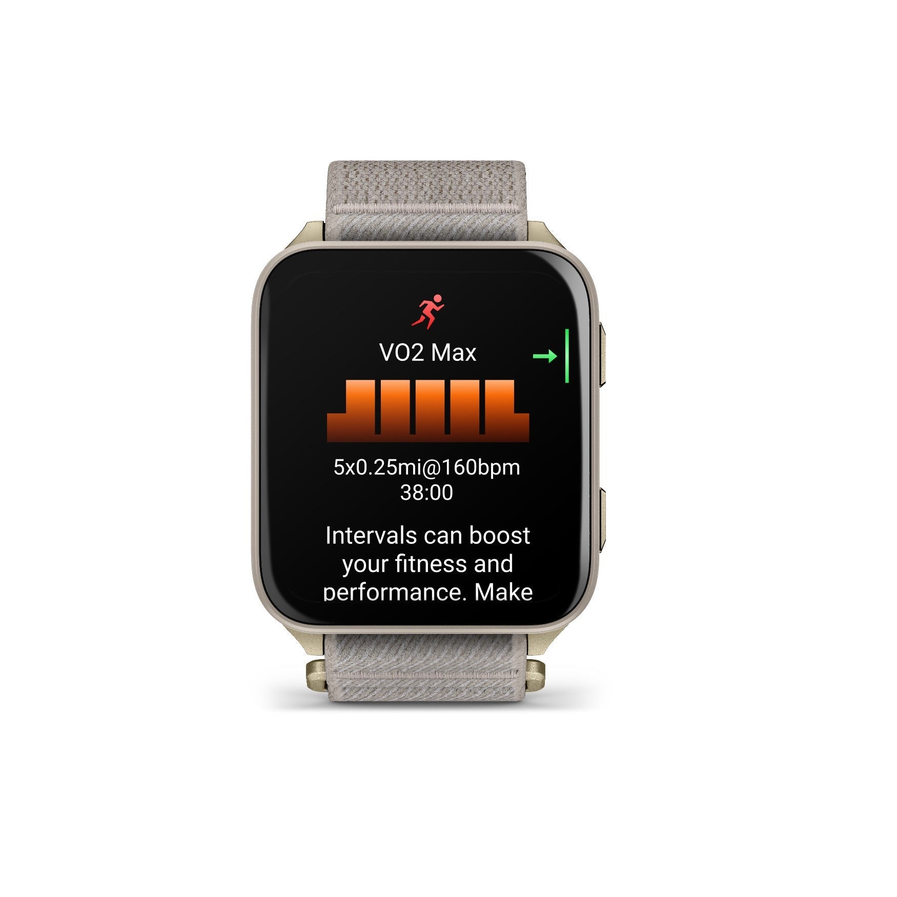 Garmin Venu X1 GPS Smartwatch (Soft Gold Titanium Case, French Gray Nylon Band)