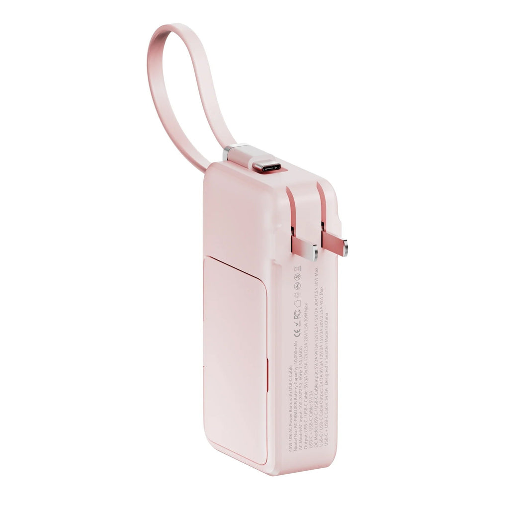 ReelCharge ReFlextion 10,000 mAh mAh Power Bank (Pink)