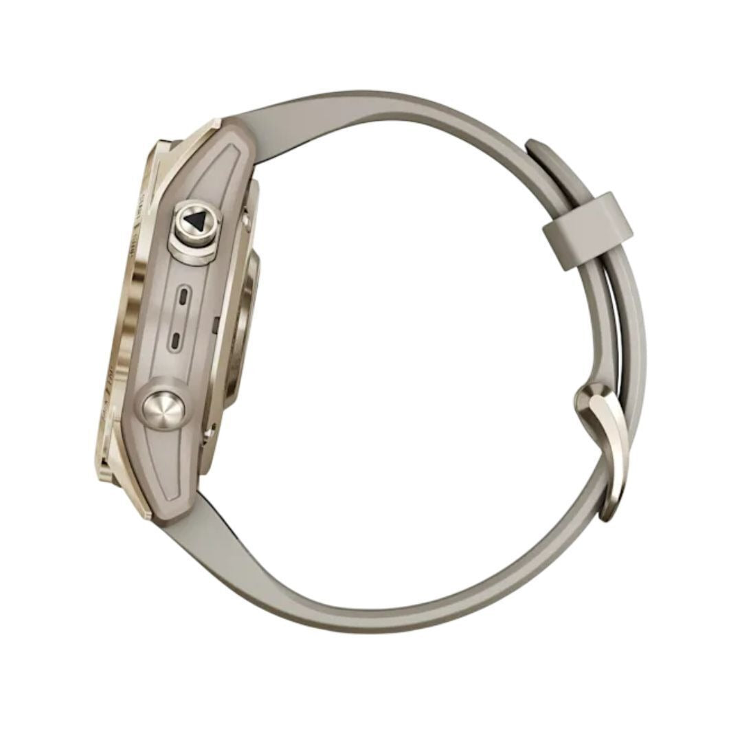 Garmin fenix 7S Sapphire Solar, Cream Gold Ti w/ Light Sand Band
