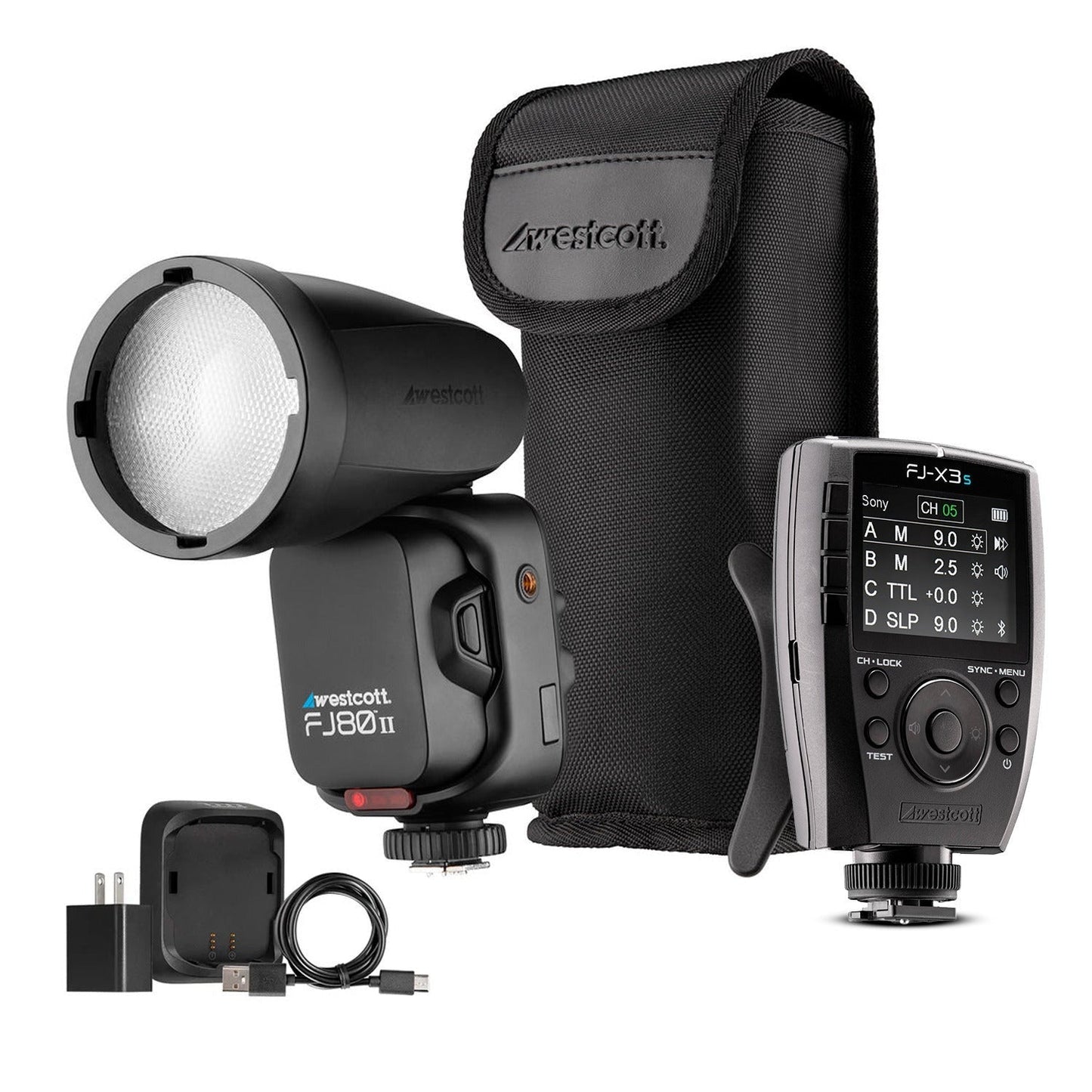 Westcott FJ80 II S Touchscreen 80Ws Speedlight with Westcott FJ-X3 S Wireless Flash Trigger Bundle