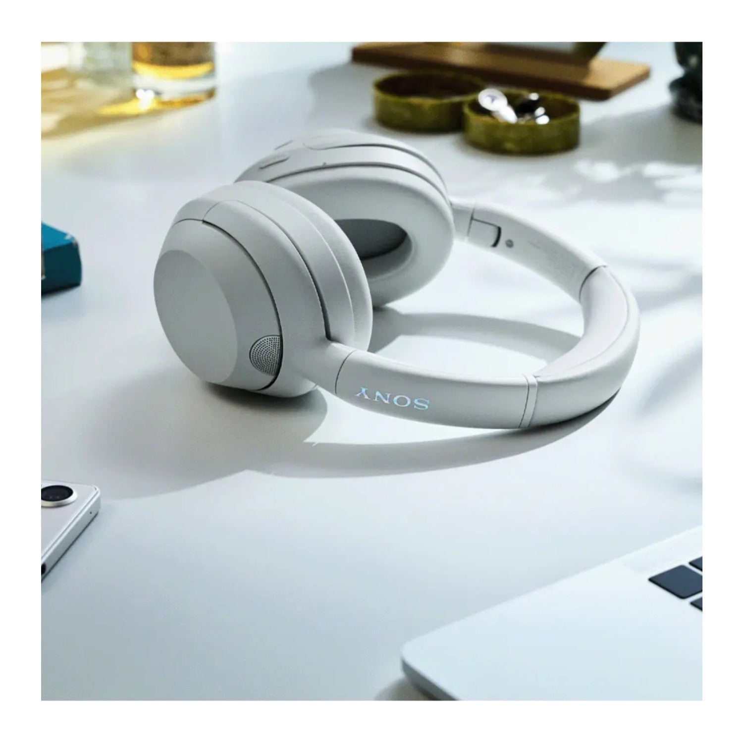 Sony ULT WEAR Wireless Noise Canceling Bluetooth Headphones with Mic (Off-White)
