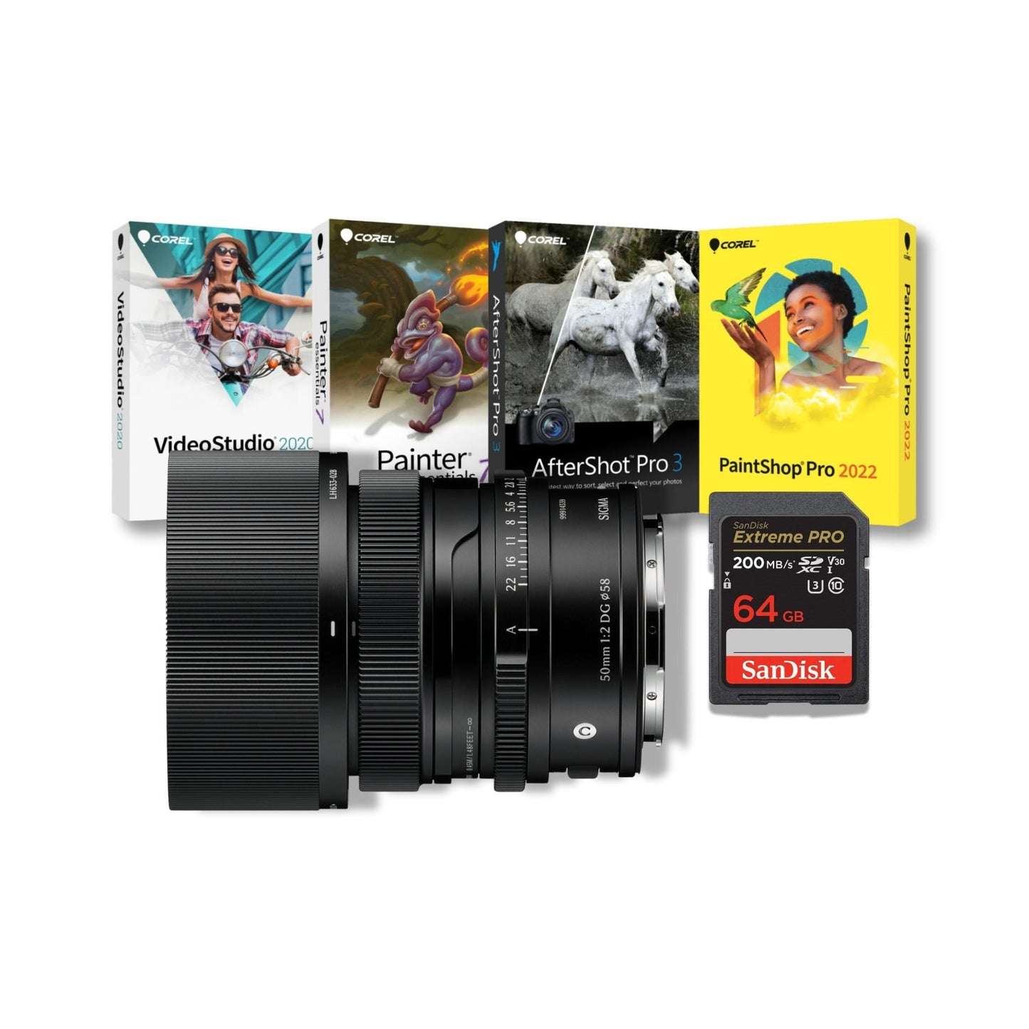 Sigma 50mm F2 DG Contemporary Lens Manual Aperture Ring (Black, L Mount) Bundle