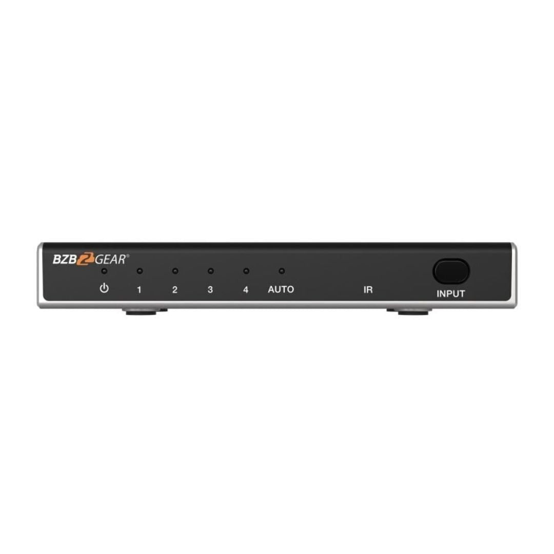 BZBGEAR 4x1 8K60 UHD Ultra-Slim HDMI 2.1 Switcher with EDID Management and Built-In Equalizer