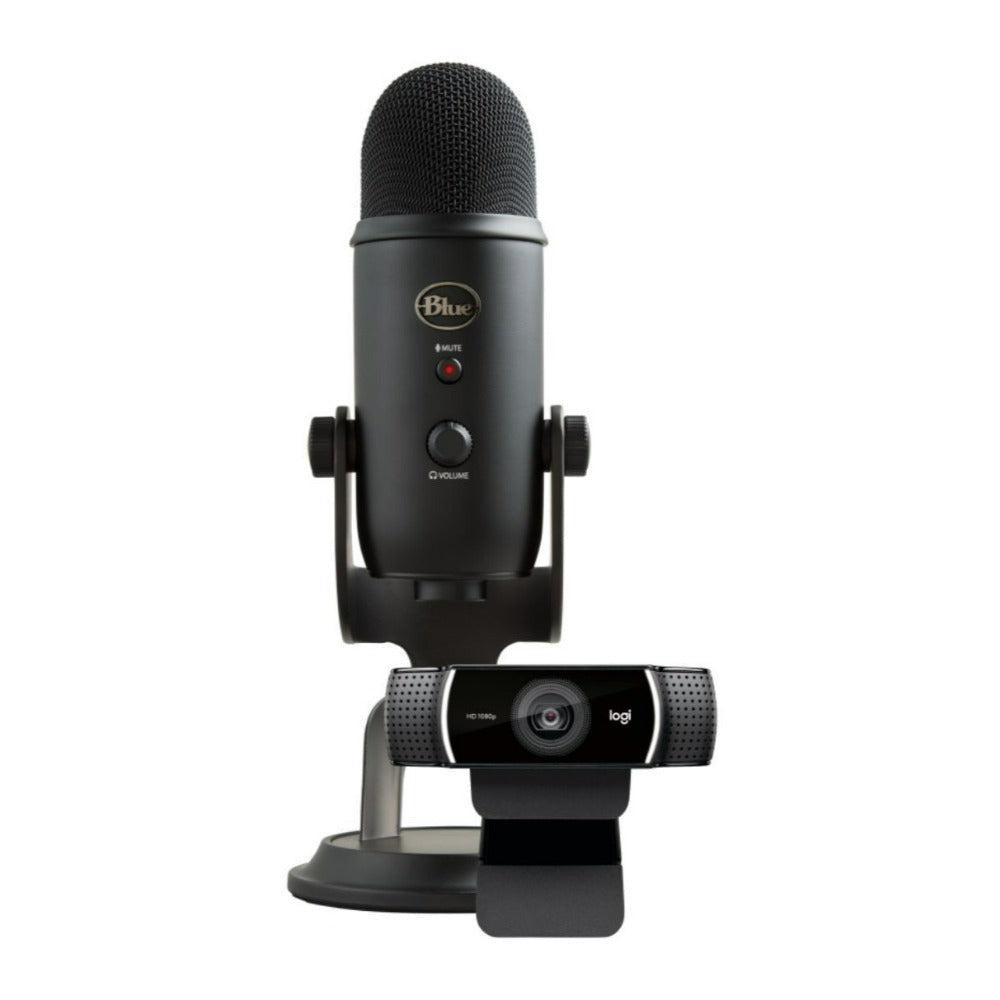 Blue Microphones Yeti USB Blackout Microphone Plus C922 Pro Streamer HD Webcam (Open Box)