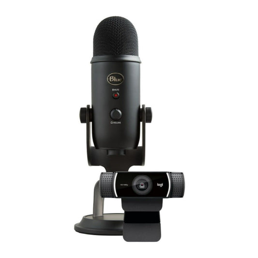 Blue Microphones Yeti USB Blackout Microphone Plus C922 Pro Streamer HD Webcam (Open Box)