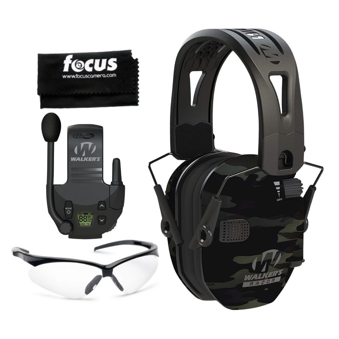 Walkers Razor Walkie Talkie with Razor Tacti-Grip with Rubber Headband Bundle