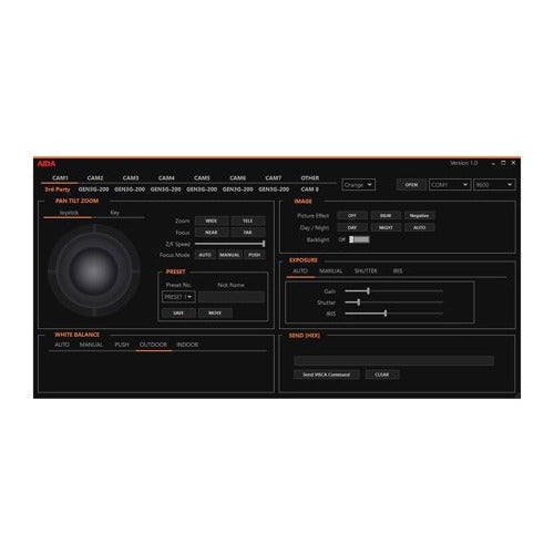 AIDA CCS-USB VISCA Camera Control Unit and Software