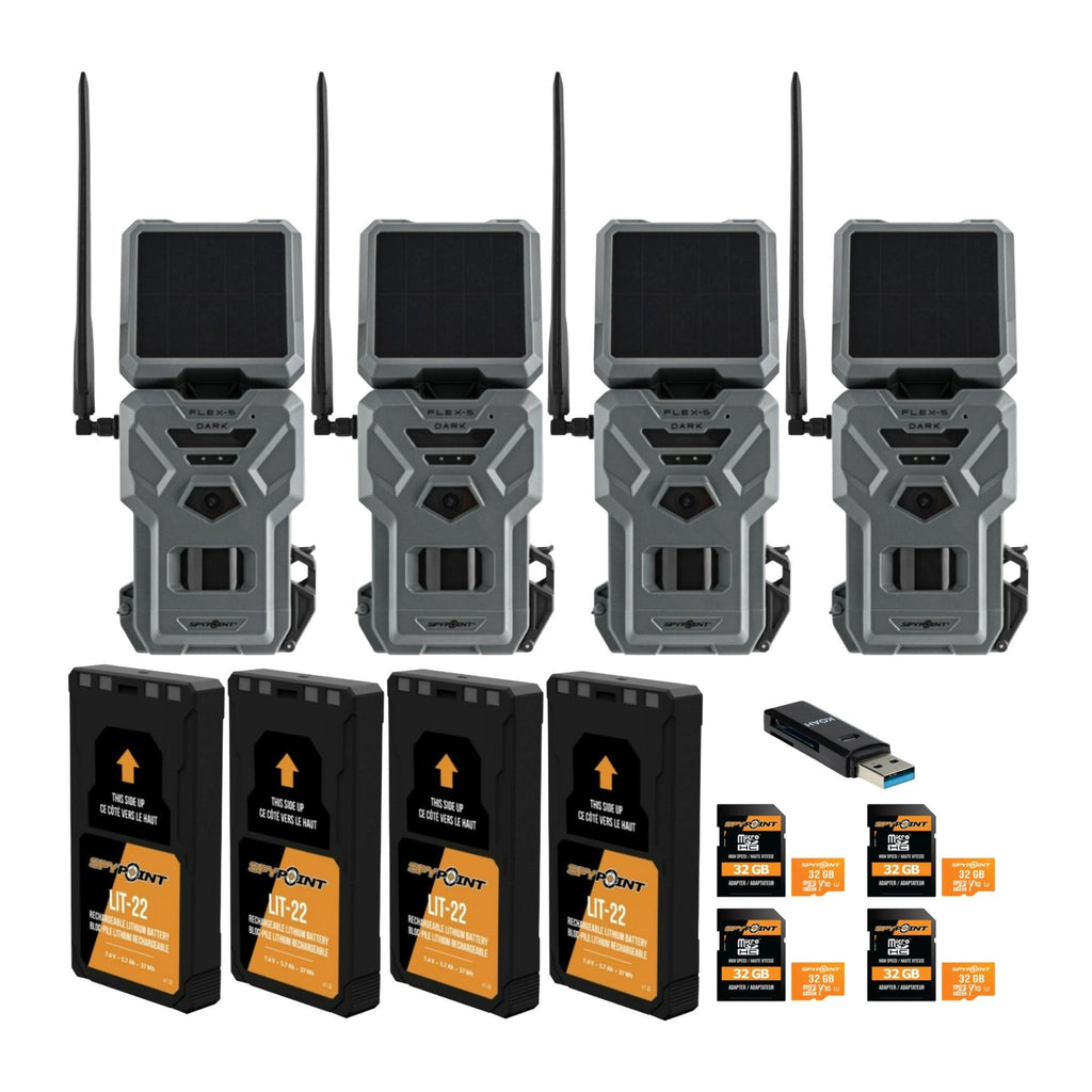 Spypoint FLEX-S DARK Cellular Night Vision Trail Camera (Gray) with Accessories
