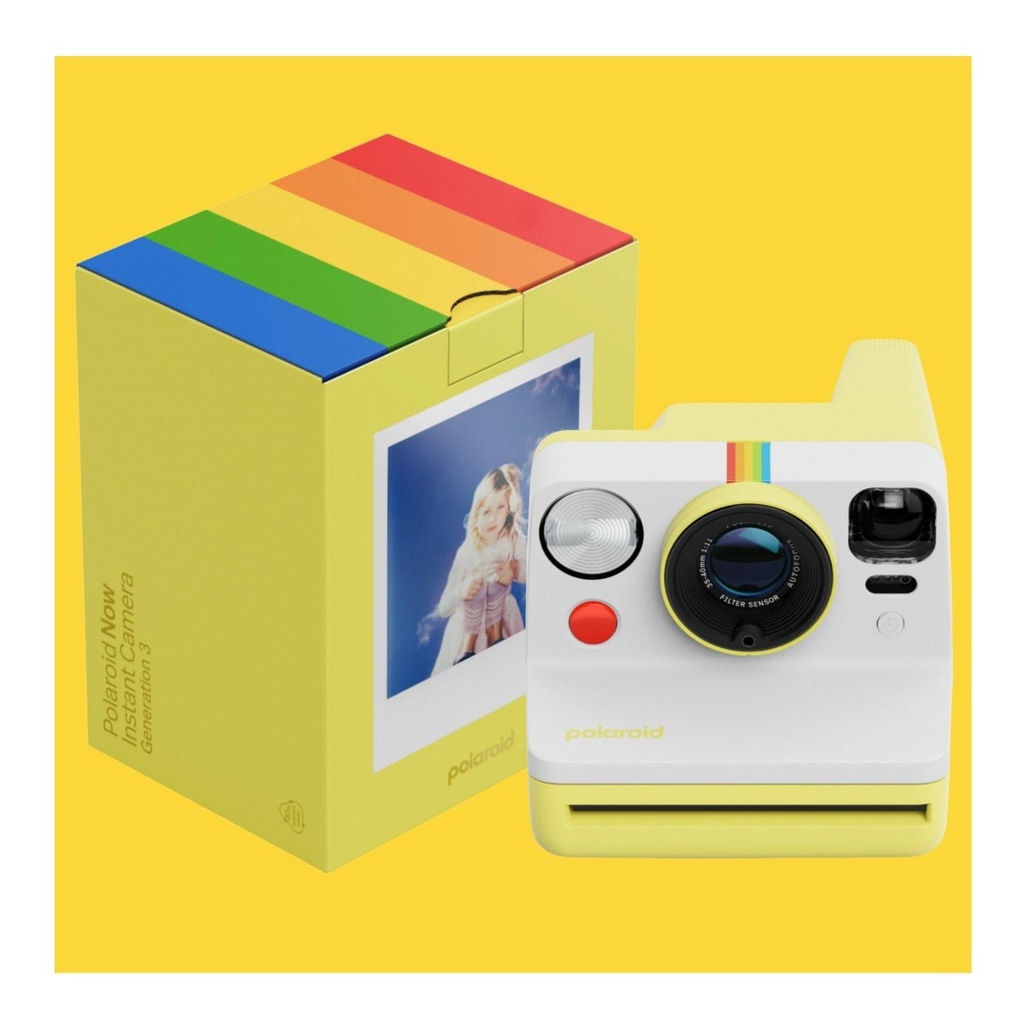 Polaroid Now Generation 3 Analog Instant Camera (Yellow) and Accessories Bundle