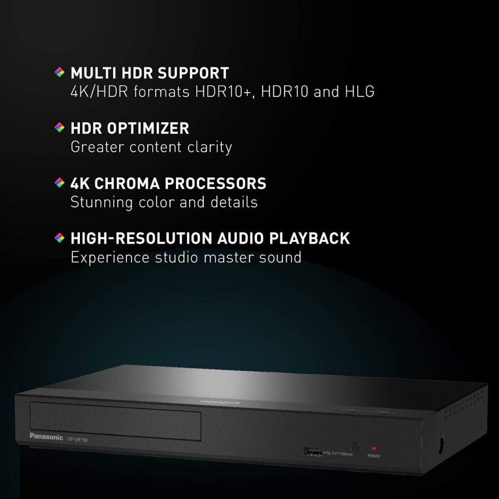 Panasonic DP-UB150-K 4K Ultra HD Blu-ray Player, HDR10+ (Black) (Certified Refurbished)