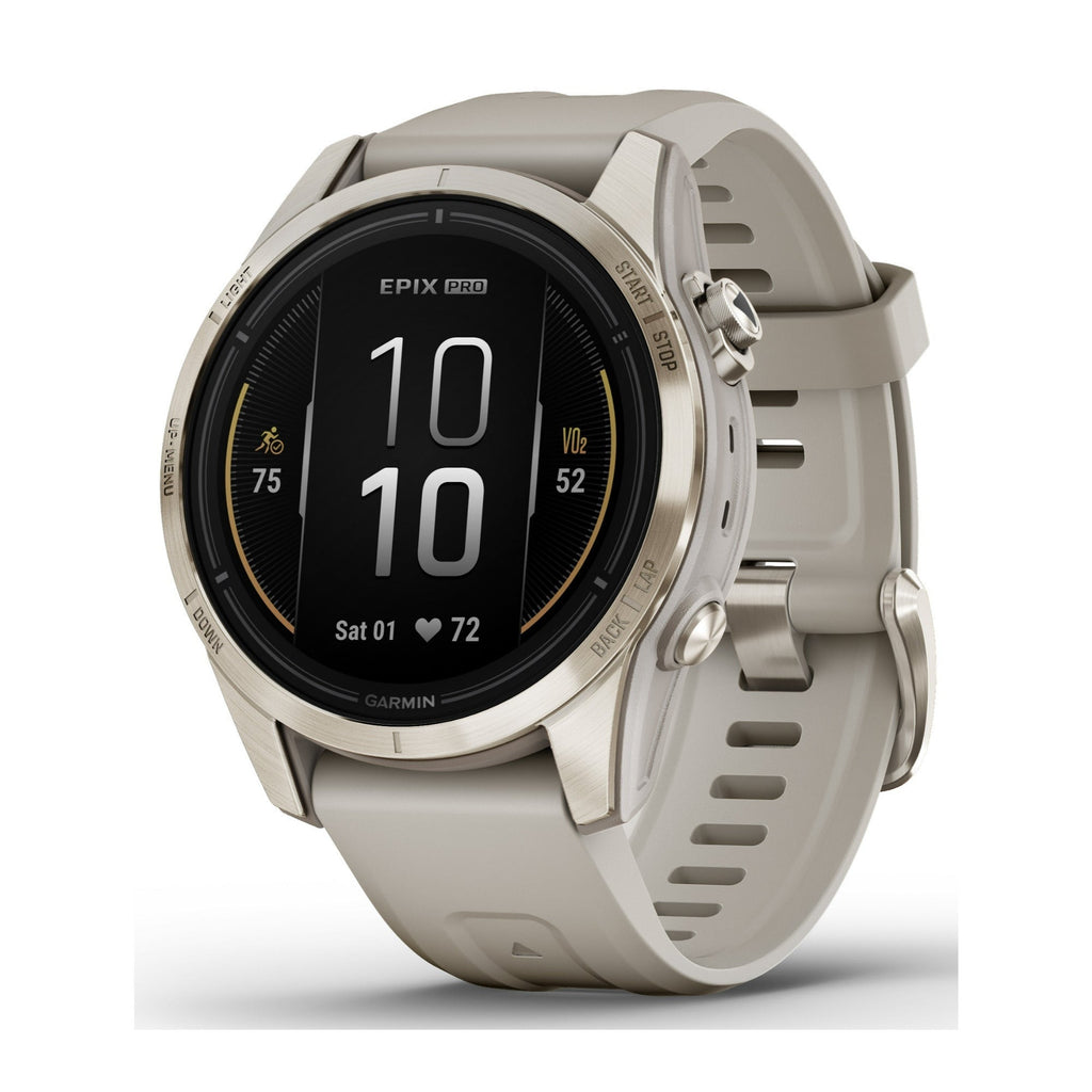Garmin epix Pro Gen 2 Sapphire GPS Smartwatch (42mm, Soft Gold/Light Sand) (Used)