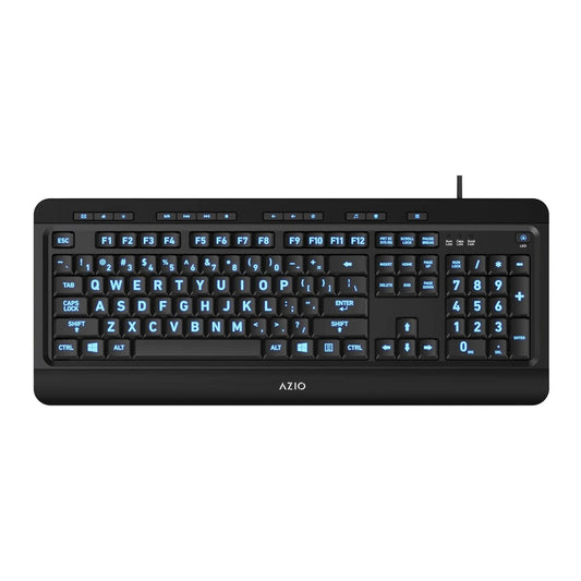 Azio KB505U Large Print 3-Color LED Wired USB Keyboard