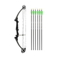 Genesis Archery Original Compound Bow (Right Hand, Black) and Six Arrows