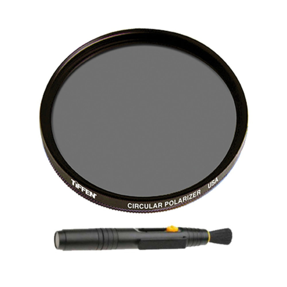 Tiffen 52mm Circular Polarizing Lens Filter and Lens Cleaning Brush Bundle