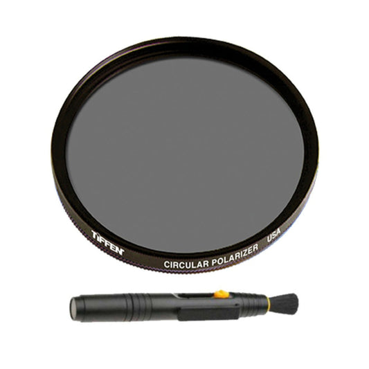 Tiffen 52mm Circular Polarizing Lens Filter and Lens Cleaning Brush Bundle