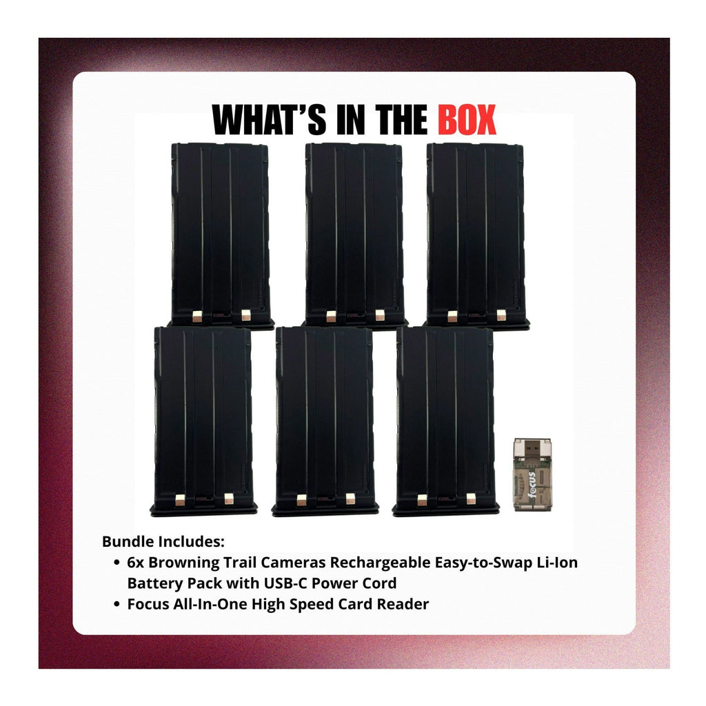 Browning Trail Cameras BTC-LPC2 Rechargeable Li-Ion Easy-to-Swap Battery Bundle (6-Pack)