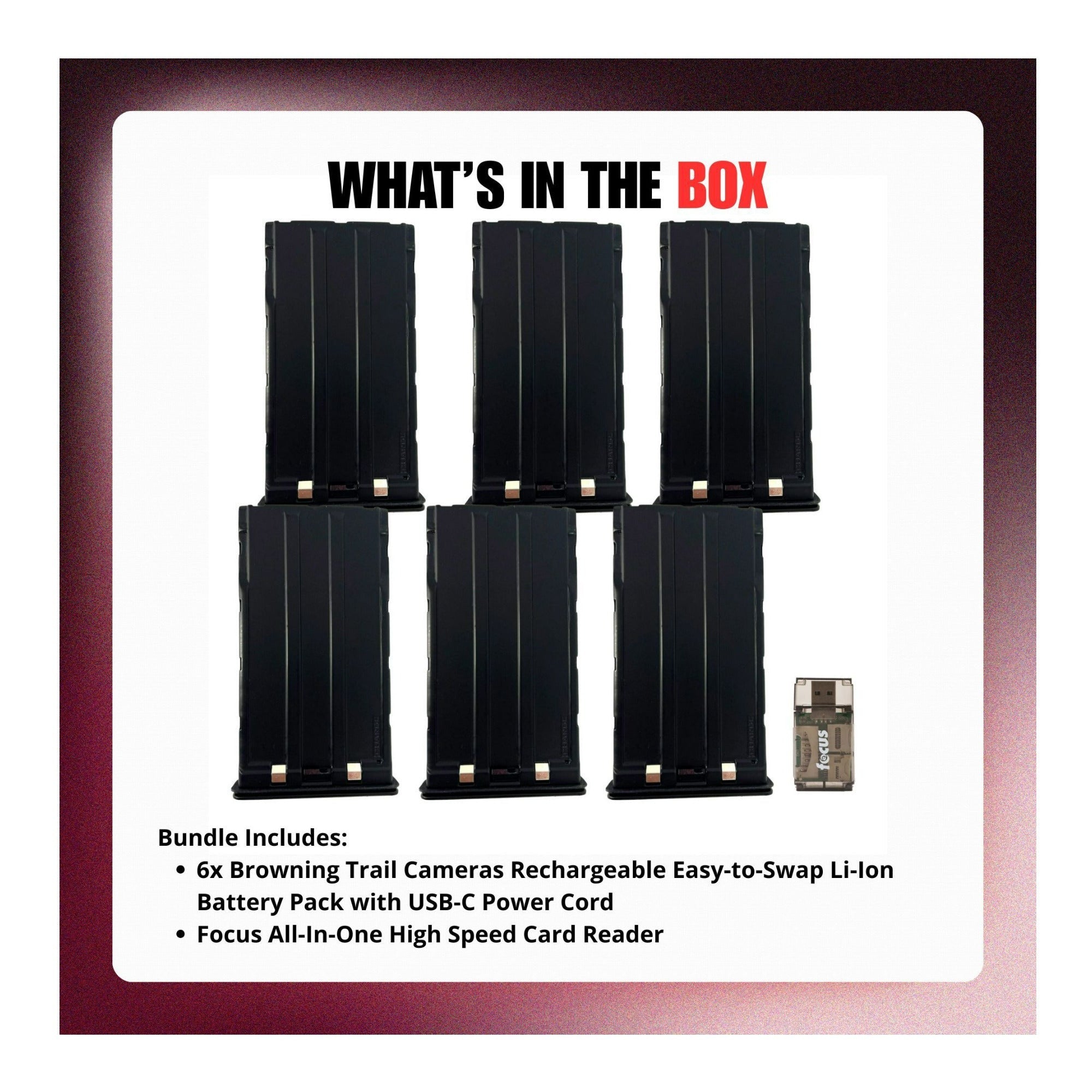 Browning Trail Cameras BTC-LPC2 Rechargeable Li-Ion Easy-to-Swap Battery Bundle (6-Pack)